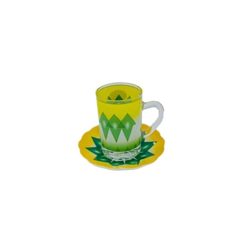 صحن بيالة نقش غضار (اخضر)