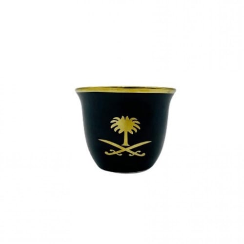 فنجان سيفين و نخلة (اسود)