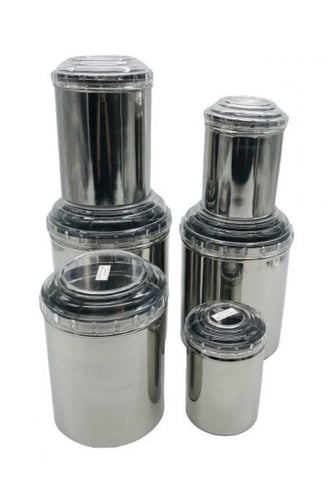 علب سكر وشاي غطا شفاف -طقم 5حبة