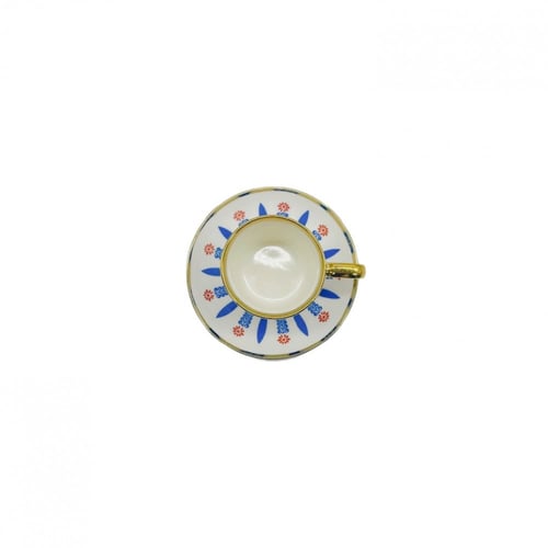 كوب عراقي ازرق سيراميك بصحن