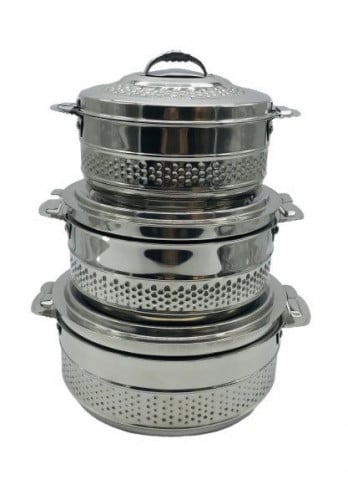 حافظات ستيل حب رمان -طقم 3حبة كبير