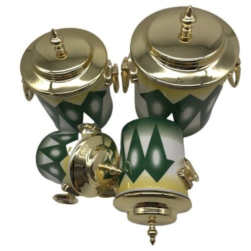 علب سكر وشاي نقش غضار -طقم 4حبة