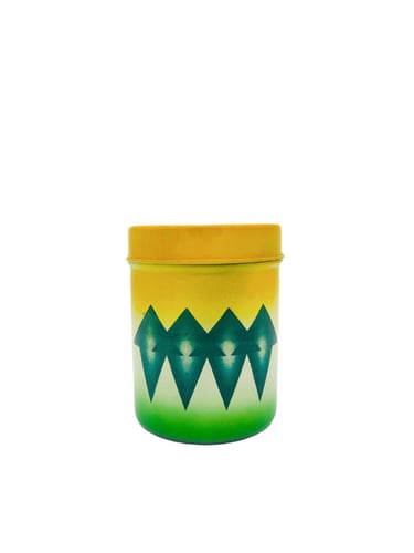 علب سكر و شاي نقش غضار اخضر