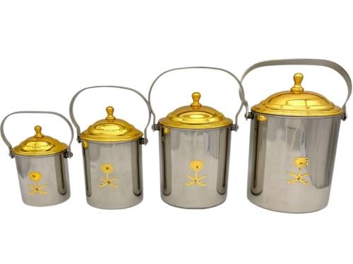 علب سكر وشاي سيفين ونخلة -طقم 4حبة