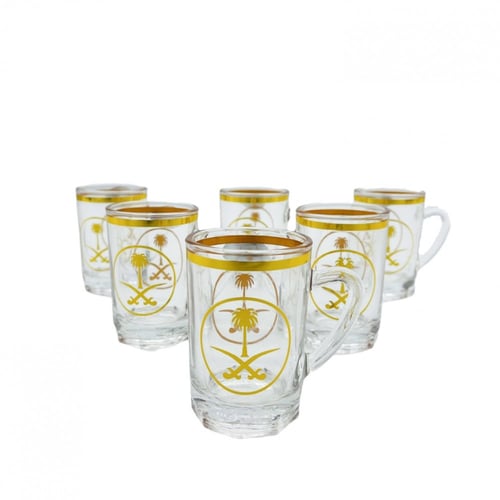 بيالة سيفين و نخلة ذهبي شفاف