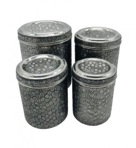 علب سكر وشاي جلد -طقم 4حبة