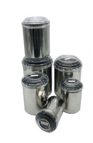 علب سكر وشاي غطا شفاف -طقم 5حبة