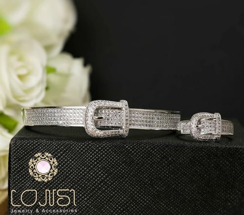 اسوارة وخاتم زركون مطلية