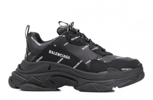 Balenciaga triple S All Over Logo Black