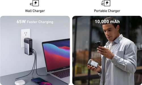 انكر | قان برايم شاحن جداري + بطارية متنقلة 10 الا...