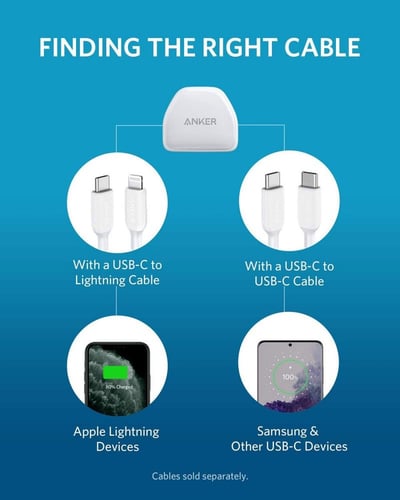 انكر | نانو باور بورت شاحن جداري بقوة 20 واط بمنفذ...