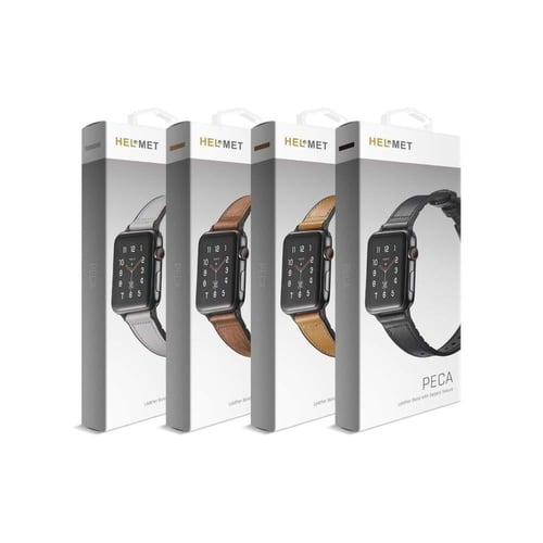 هيلمت | PECA سوار ساعة ابل جلدي - رمادي