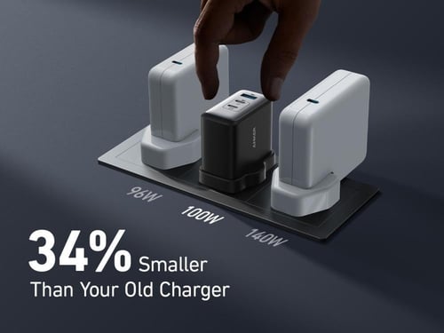 انكر | شاحن جداري انكر بقوة 100 واط بمنفذين تايب س...