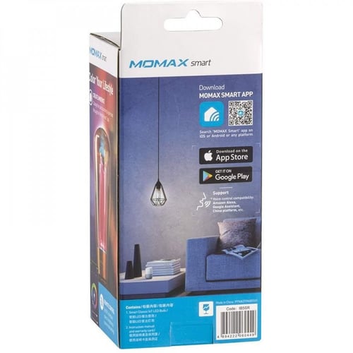 موماكس | مصباح ذكي واي فاي 230 فولت روز قولد وأزرق