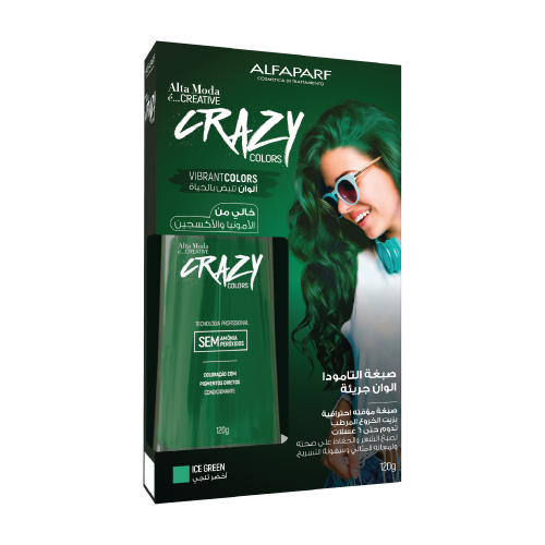 ألتا مودا كريزي صبغة شعر مؤقتة احترافية أخضر ثلجي...
