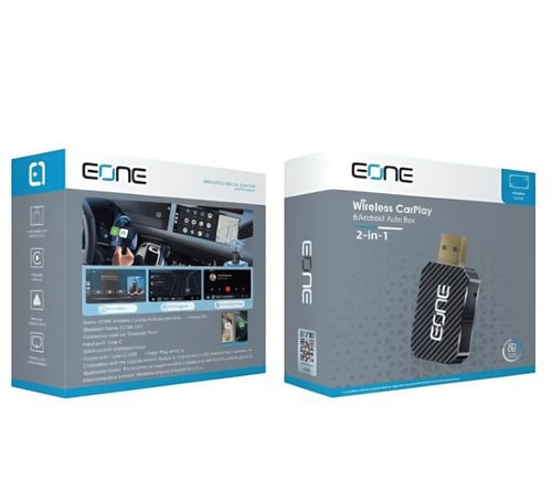 اي ون - محول كار بلاي لاسلكي صغير 2 في 1 من اي ون