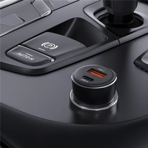 آيس فاست - شاحن سيارة AceFast بمنفذ تايب سي ومنفذ...