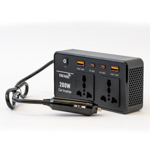 محول طاقة السيارة تيكنال 200 واط مع منافذ AC مزدوج...