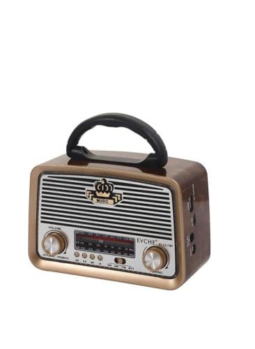 راديو كلاسيكي خشبي محمول بتقنية البلوتوث و USB بتص...