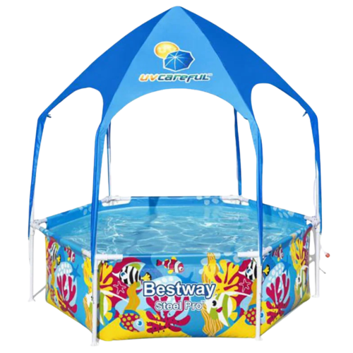 مسبح Bestway Splash-in-Shade دائري بإطار فولاذي مع...