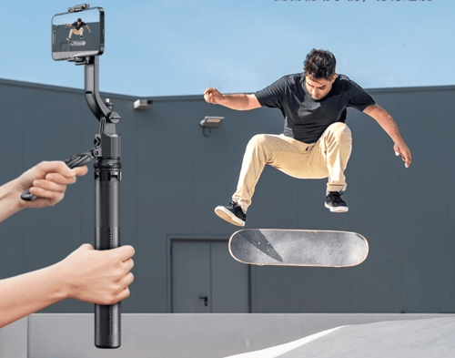 عصا سيلفي - حامل تصوير ذكي بتتبع الوجه AI 360° وقا...