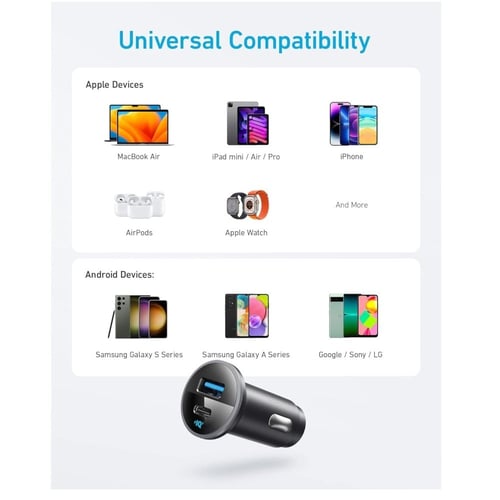 انكر - شاحن سيارة سريع بقوة 52 واط