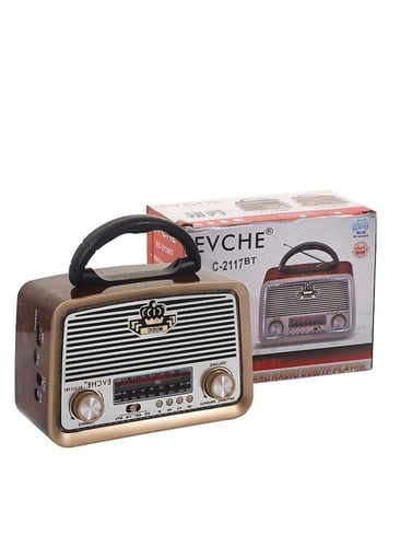 راديو كلاسيكي خشبي محمول بتقنية البلوتوث و USB بتص...