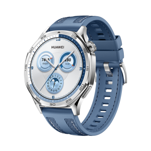 هواوي - ساعه GT5 مقاس 46 الذكيه منسوج ازرق