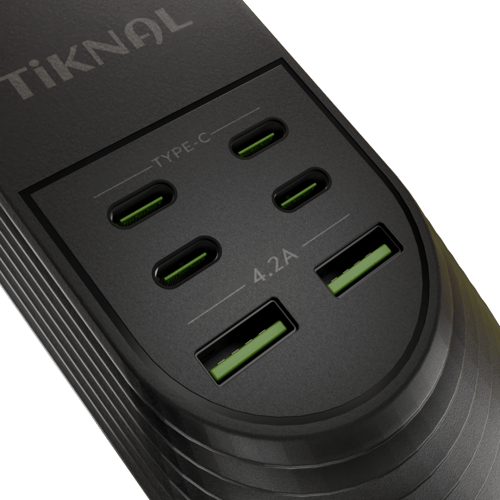 توصيلة كهرباء تيكنال الذكية: 9 منافذ (UK & USB) مع...