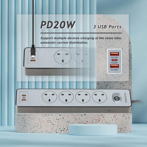 موج ماكس - توصيله كهربائيه 4 مقابس كهرباء و منفذين...