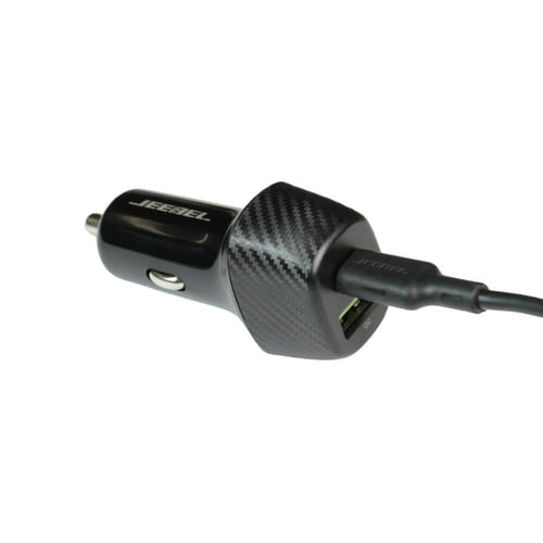 شاحن سيارة سريع 38 واط بمنفذين USB و USB-C مع كابل...