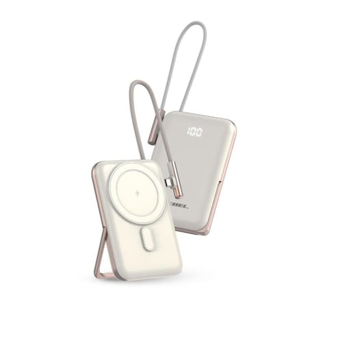 باور بانك لاسلكي سريع 10000mAh مع كابل USB-C مدمج...