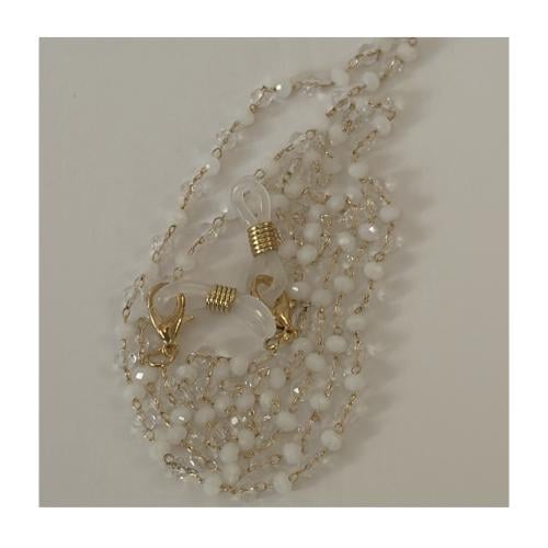 سلسلة نظارة حجر ابيض-شفاف