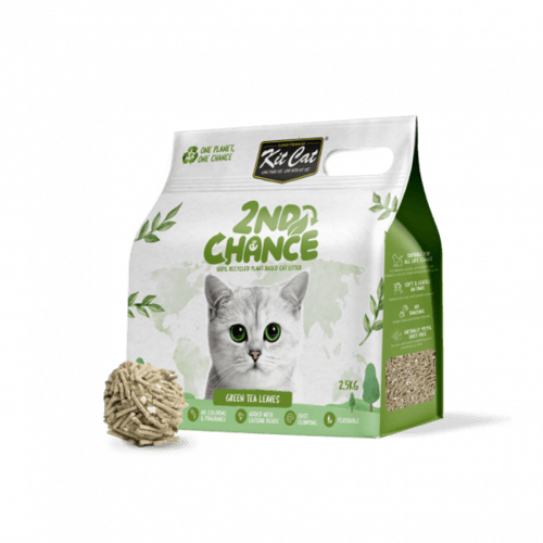 رمل قطط كت كات حبيبات اوراق الشاي الاخضر