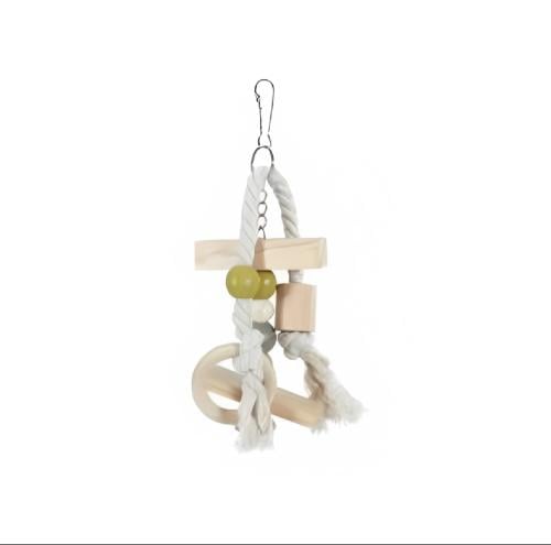 زولكس لعبة خشبية مع جرس للببغاوات والطيور الكبيرة