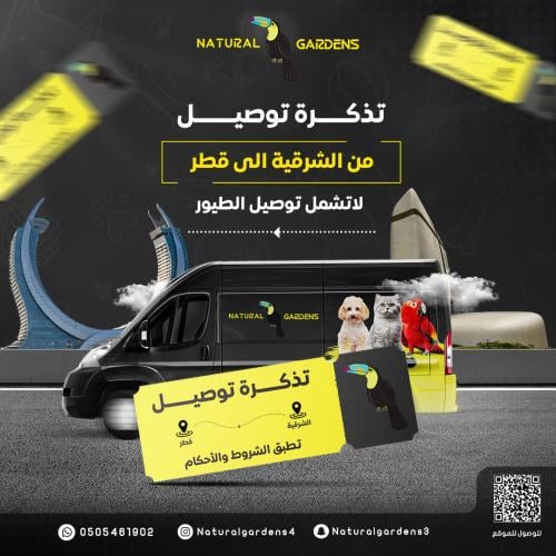 تذكرة توصيل حيوان من الشرقية الى قطر