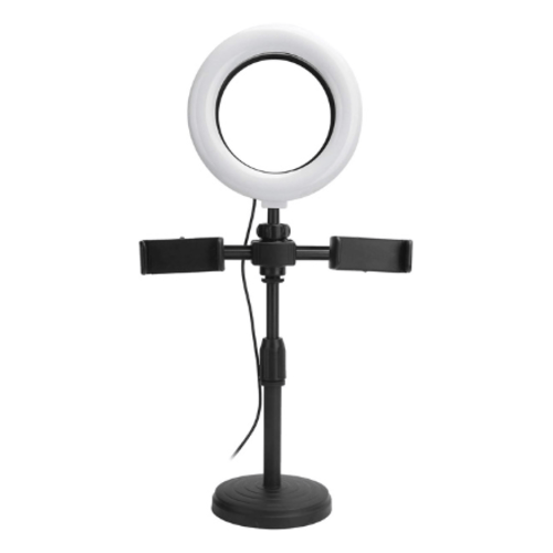 حامل جوال مزدوج مع إضاءة لايف احترافية