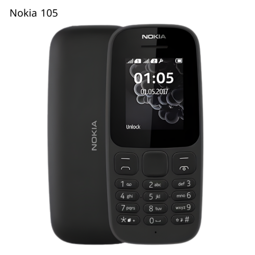 جوال نوكيا موديل 105 Nokia شريحتين - أسود