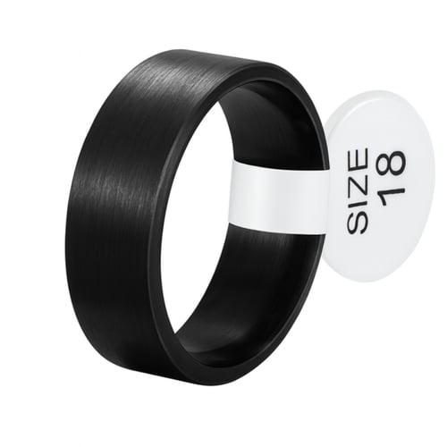 خاتم من ستانلس ستيل لون اسود بمقاسات متعدد ( طباعة...