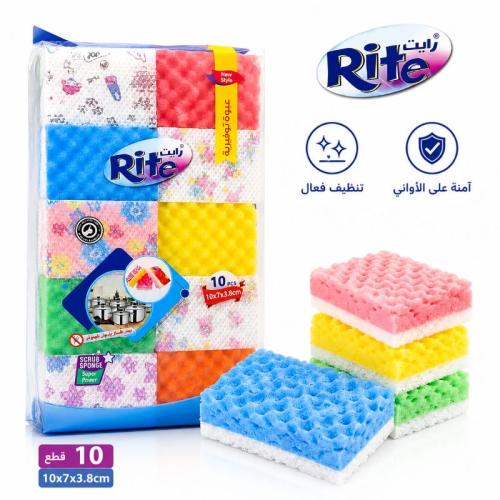 اسفنج تنظيف مزدوج الطبقة 10 قطع – RITE-668 من Rite