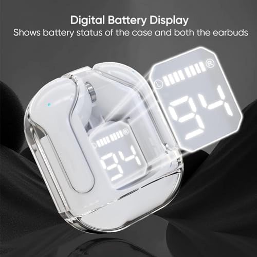 سماعة بلوتوث شفافة مع شاشة رقمية