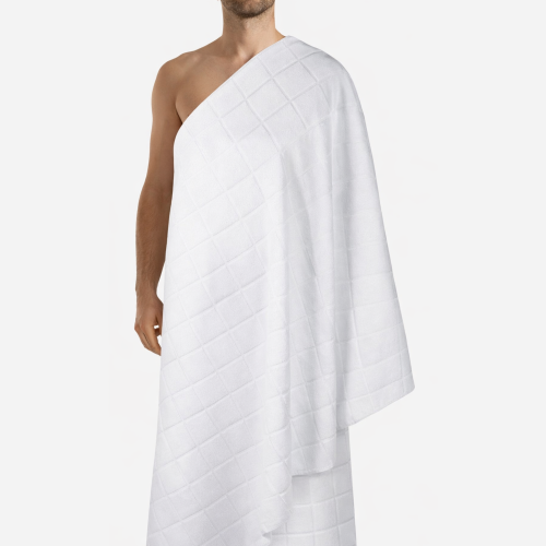 احرام قطن فاخر منقش مربعات م/110×210 - 1200جرام