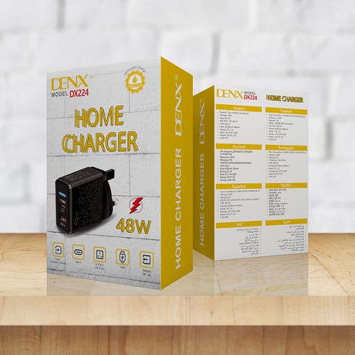 شاحن منزلي سريع متعدد المخارج DENX م/ DX224