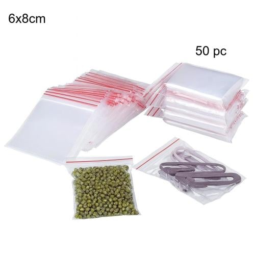كيس 6x8cm بسحاب إغلاق محكم 50 قطعة م/BN7551