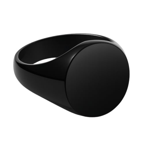 خاتم من ستانلس ستيل لون اسود بمقاسات متعدد ( طباعة...