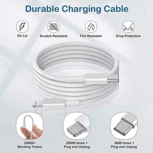 2 كيبل ايفون لايتنينج PD سريع منفذ تايب سي Lightni...