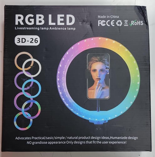 حلقه إضاءة RGB مع حامل جوال م/ 3D-26