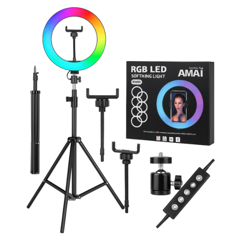 إضاءة تصوير دائرية مع ستاند قابل للطي