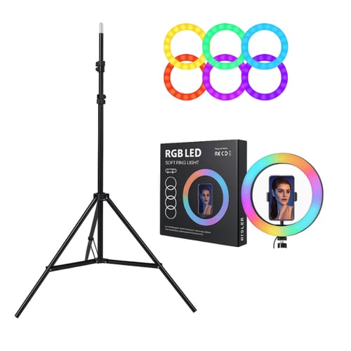 إضاءة تصوير دائرية مع ستاند قابل للطي
