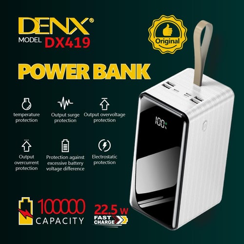 باور بانك بسعة 100000mAh من DENX م/ DX419